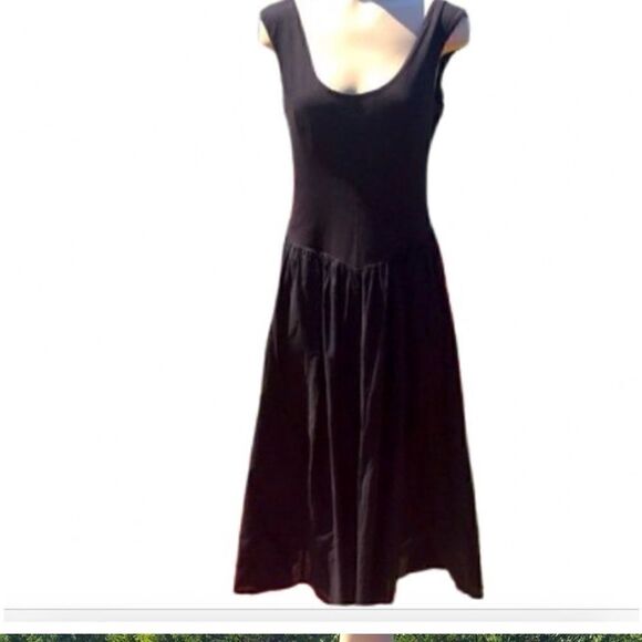 Rebecca Taylor La Vie Dress cap sleeve scoop back midi black pockets Stretch M - Picture 11 of 11